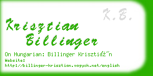 krisztian billinger business card